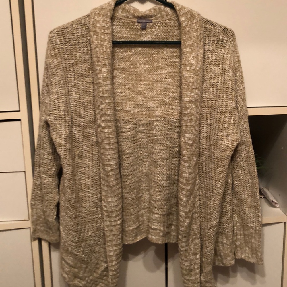 Tan and white cardigan